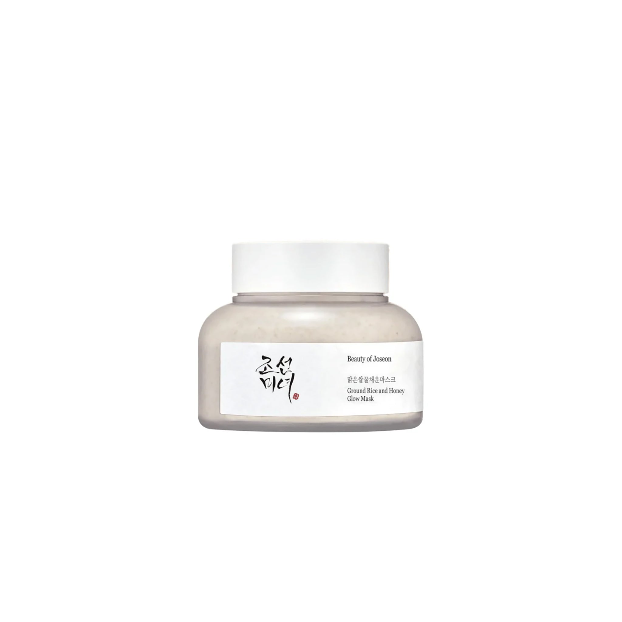 Beauty of Joseon Ground Rice and Honey Glow Mask 150ml i stilren, lysegrå glaskrukke med hvidt låg og minimalistisk etiket.