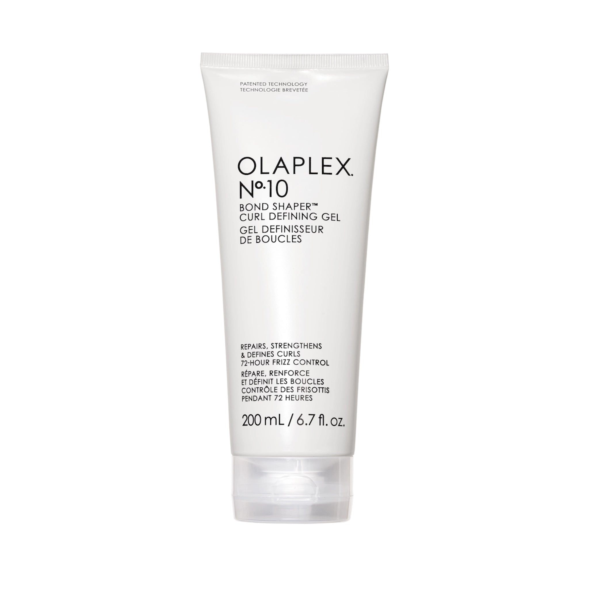 Olaplex Nº10 Bond Shaper Curl Defining Gel i hvid tube på 200 ml til at definere krøller og kontrollere frizz.