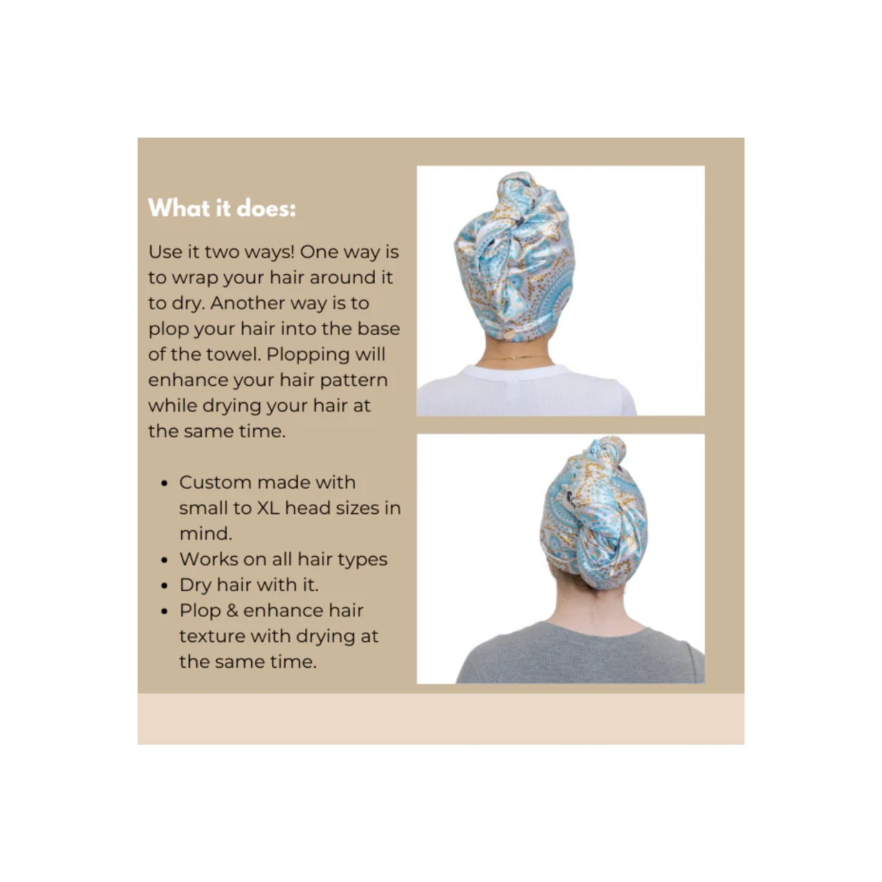 Bounce Curl Satin Microfiber Turban